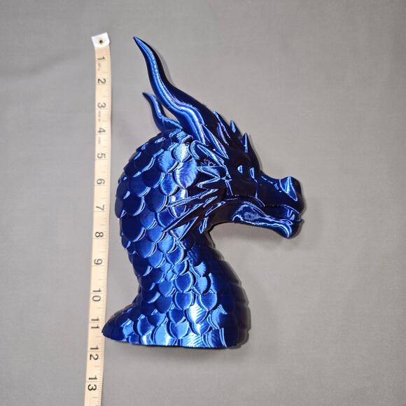 Dragon Headphone Stand Metallic Blue Red Spiny Texture Functional Fantasy Office - Picture 9 of 11